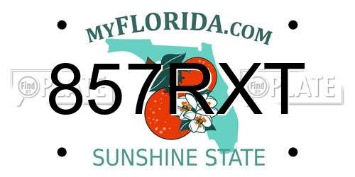 857RXT Florida License Plate