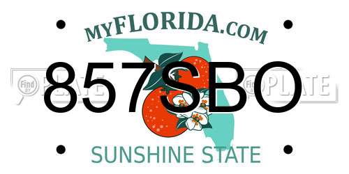 857SBO Florida License Plate