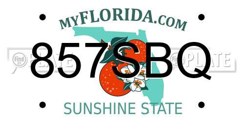857SBQ Florida License Plate