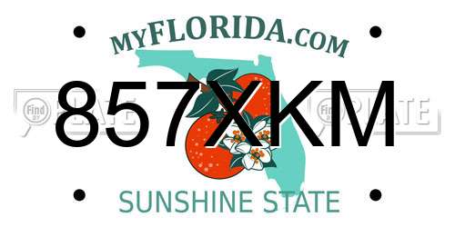 857XKM Florida License Plate