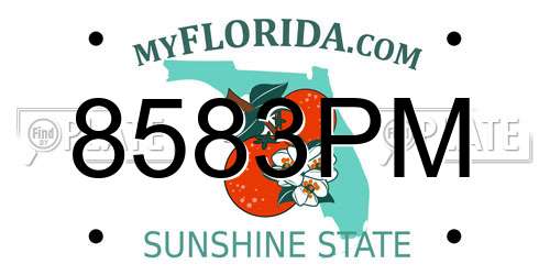 8583PM Florida License Plate