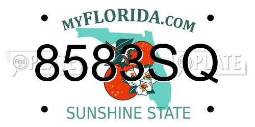 8583SQ Florida License Plate
