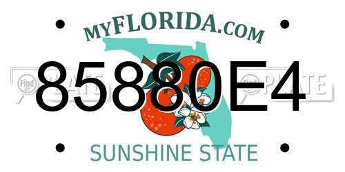 85880E4 Florida License Plate