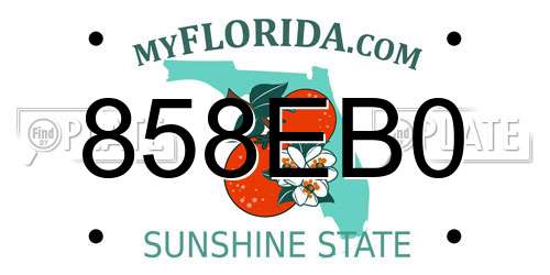 858EB0 Florida License Plate