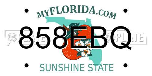 858EBQ Florida License Plate