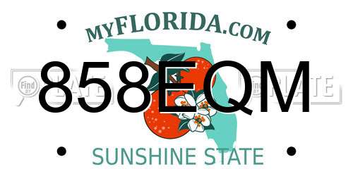 858EQM Florida License Plate