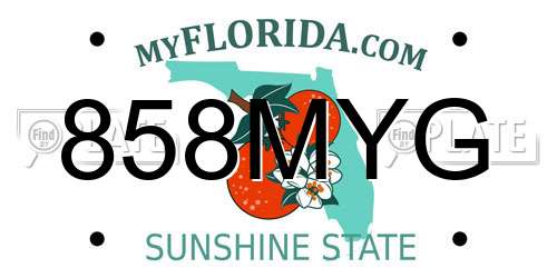 858MYG Florida License Plate