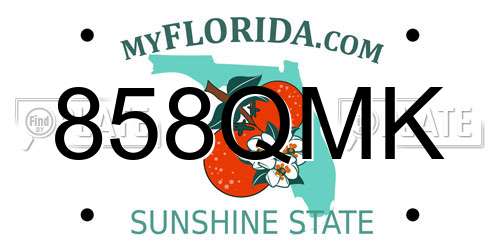 858QMK Florida License Plate