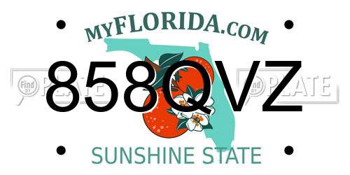 858QVZ Florida License Plate