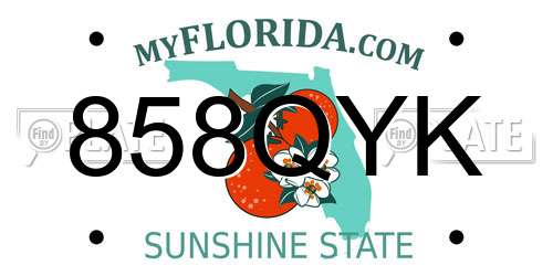 858QYK Florida License Plate
