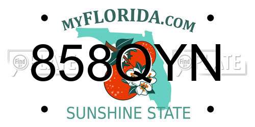 858QYN Florida License Plate