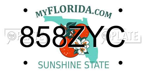 858ZYC Florida License Plate