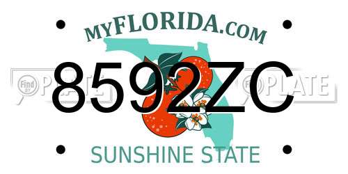 8592ZC Florida License Plate
