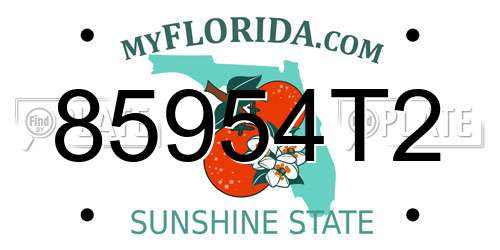 85954T2 Florida License Plate