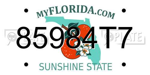 85984T7 Florida License Plate