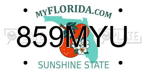 859MYU Florida License Plate