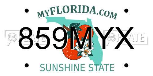 859MYX Florida License Plate