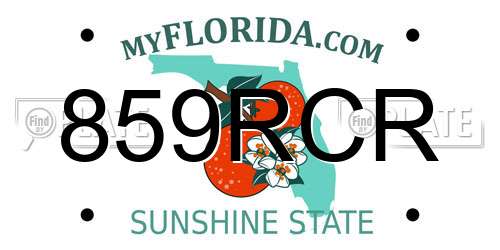 859RCR Florida License Plate