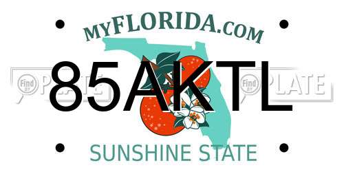 85AKTL Florida License Plate
