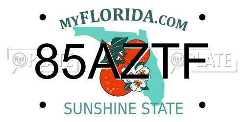 85AZTF Florida License Plate