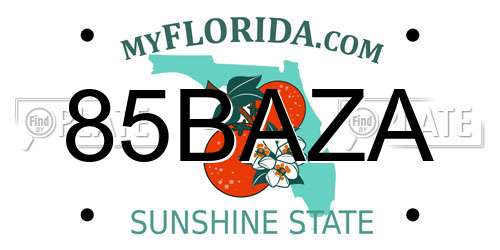 85BAZA Florida License Plate