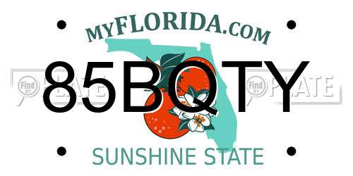 85BQTY Florida License Plate