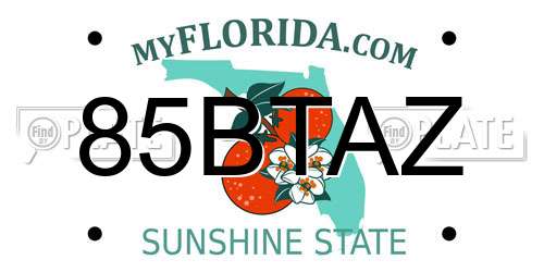 85BTAZ Florida License Plate