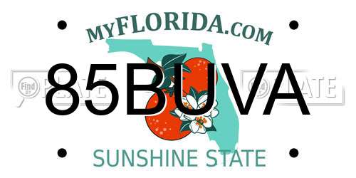 85BUVA Florida License Plate