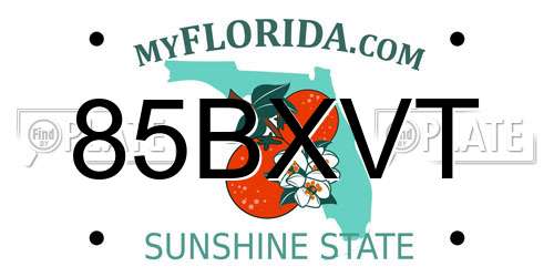 85BXVT Florida License Plate