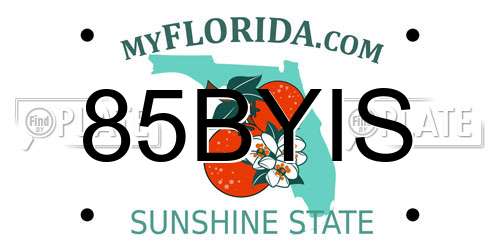 85BYIS Florida License Plate