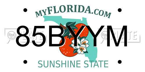 85BYYM Florida License Plate