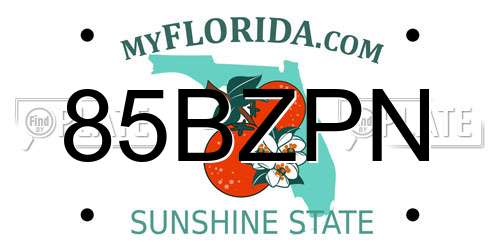 85BZPN Florida License Plate