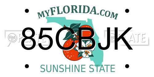 85CBJK Florida License Plate