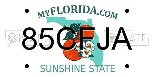 85CFJA Florida License Plate