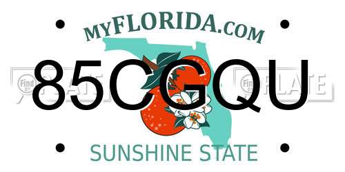 85CGQU Florida License Plate