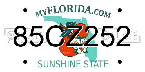 85CZ252 Florida License Plate