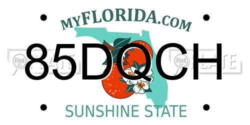 85DQCH Florida License Plate