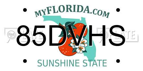 85DVHS Florida License Plate