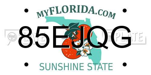 85EJQG Florida License Plate