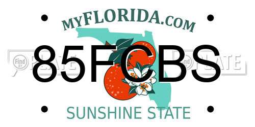 85FCBS Florida License Plate