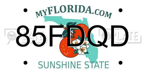 85FDQD Florida License Plate