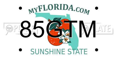 85GTM Florida License Plate