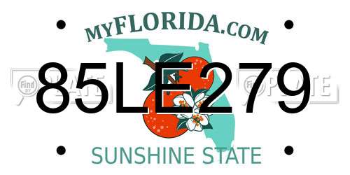 85LE279 Florida License Plate