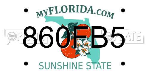 860FB5 Florida License Plate