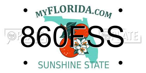860FSS Florida License Plate