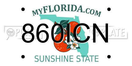 860ICN Florida License Plate