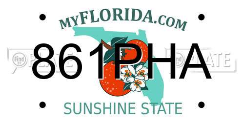 861PHA Florida License Plate
