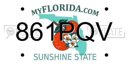 861PQV Florida License Plate