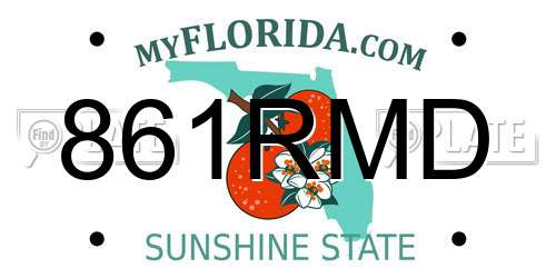 861RMD Florida License Plate