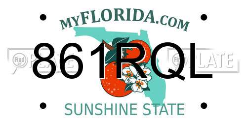 861RQL Florida License Plate